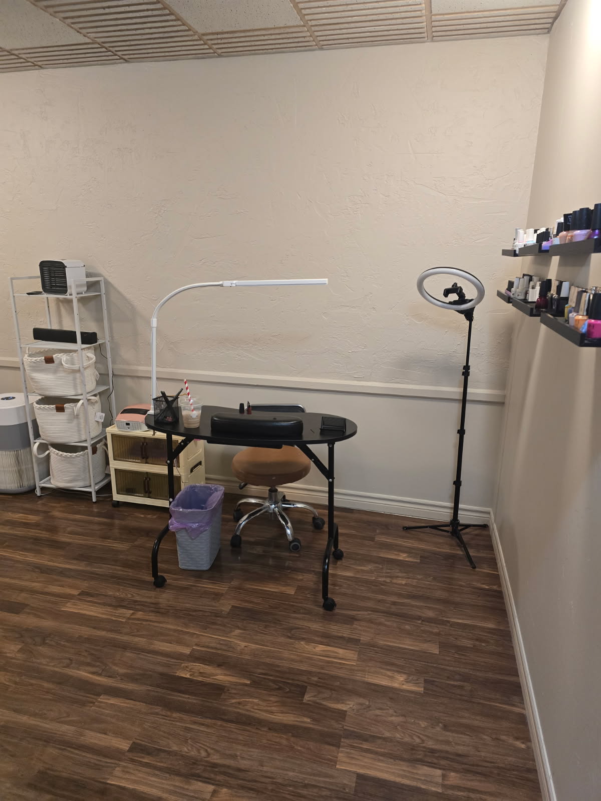 Manicure station at Radiance Beauty Bar